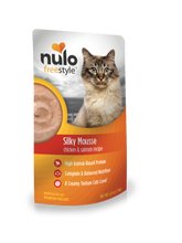 Load image into Gallery viewer, Nulo Wet Cat Food FreeStyle Silky Mousse Grain-Free Chicken &amp; Salmon Recipe 2.8oz Pouch Single