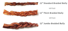 Load image into Gallery viewer, Tuesday's Natural Dog Company Individual Bully Stick - Odor Free - Thick Braided - 12"