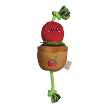 Load image into Gallery viewer, Territory Plush Treat &amp; Tug Dog Toy with Rope - Tomato 15"