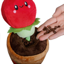 Load image into Gallery viewer, Territory Plush Treat &amp; Tug Dog Toy with Rope - Tomato 15"