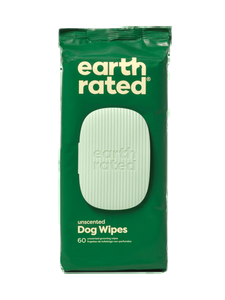 Earth Rated Grooming Wipes Unscented 60ct