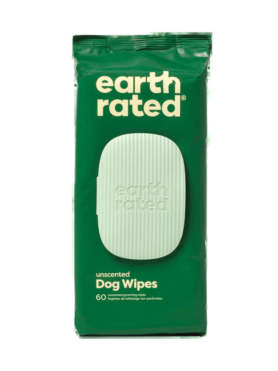 Earth Rated Grooming Wipes Unscented 60ct