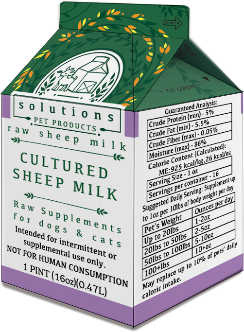 Solutions Dog & Cat Frozen Cultured Sheep Milk - 1 pint (16oz)