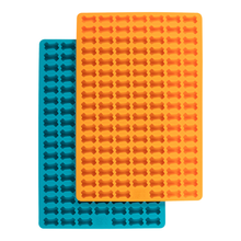 Load image into Gallery viewer, Messy Mutts Dog Silicone Mini Treat &amp; Topper Making Mold - Blue &amp; Orange 2-pack
