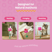 Load image into Gallery viewer, Giddy Kitty Springy Flower Cat Treat Toy - Twirly Tulip Pink