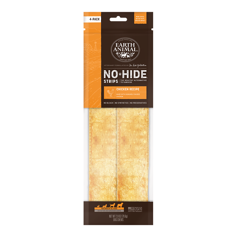 Earth Animal No-Hide Strips Packages - Chicken 4pk