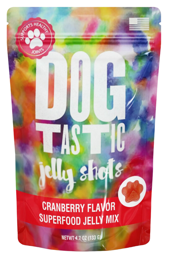 True Dogs LLC Dogtastic Jelly Shots Gelatin Mix for Dogs - Cranberry Flavor