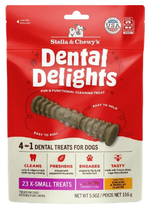 Stella & Chewy's Dental Delights Dog Treats - XS (5-15 lbs) - 23ct / 5.5oz bag
