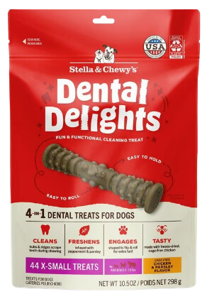 Stella & Chewy's Dental Delights Dog Treats - XS (5-15 lbs) - 44ct / 10.5oz bag