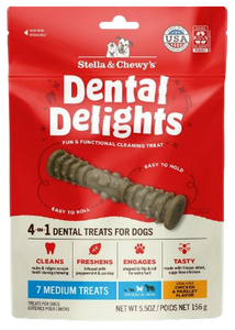 Stella & Chewy's Dental Delights Dog Treats - Medium (26-50 lbs) - 7ct / 5.5oz bag