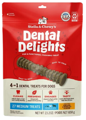 Stella & Chewy's Dental Delights Dog Treats - Medium (26-50 lbs) - 27ct / 23.2oz bag