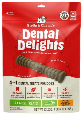 Stella & Chewy's Dental Delights Dog Treats - Large (51 lbs & up) - 17ct / 23.2oz bag