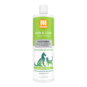 Nootie Shampoo for Dogs & Cats - Cucumber Melon Soothing Oatmeal & Aloe 16oz Bottle