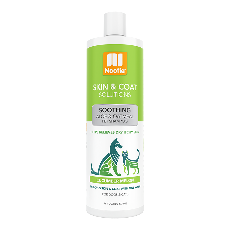 Nootie Shampoo for Dogs & Cats - Cucumber Melon Soothing Oatmeal & Aloe 16oz Bottle
