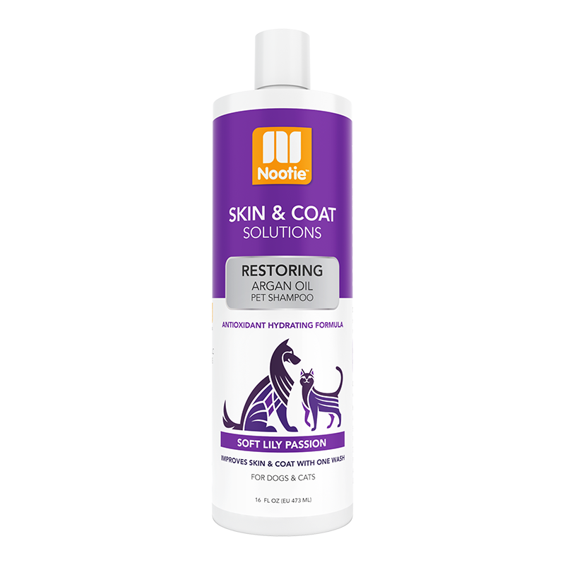 Nootie Shampoo for Dogs & Cats - Soft Lily Passion Restoring Argan Oil 16oz Bottle