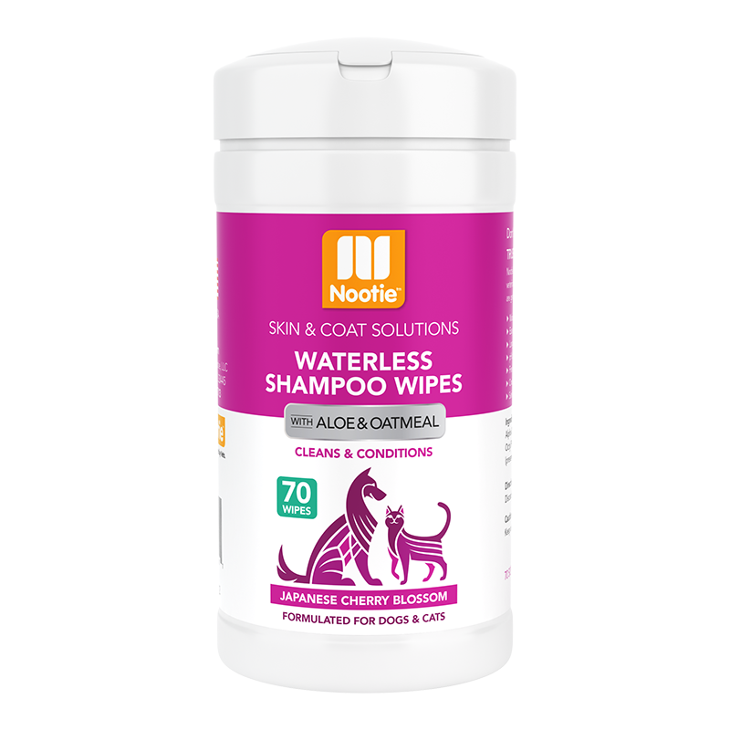 Nootie Waterless Shampoo Wipes for Dogs & Cats - Japanese Cherry Blossom 70ct