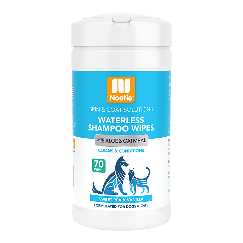 Nootie Waterless Shampoo Wipes for Dogs & Cats - Sweet Pea & Vanilla 70ct