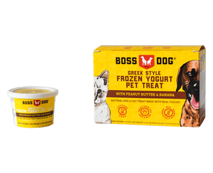 Boss Dog® Greek Style Frozen Yogurt Pet Treat - Peanut Butter & Banana 3.5oz Cups 4-Pack