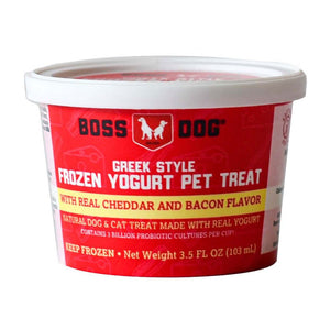 Boss Dog® Greek Style Frozen Yogurt Pet Treat - Real Cheddar & Bacon Flavor 3.5oz Single Cup