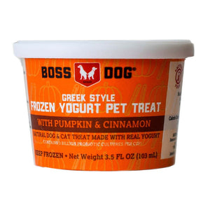 Boss Dog® Greek Style Frozen Yogurt Pet Treat - Pumpkin & Cinnamon 3.5oz Single Cup
