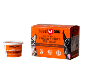 Boss Dog® Greek Style Frozen Yogurt Pet Treat - Pumpkin & Cinnamon 3.5oz Cups 4-Pack
