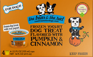 The Bear & The Rat 3.5oz Pumpkin & Cinnamon Frozen Yogurt Cup 4 PACK