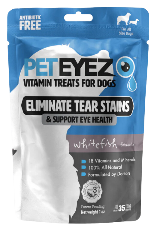 Pet Eyez Vitamin Treats for Dogs Freeze Dried Whitefish 1oz Bag
