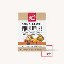 Load image into Gallery viewer, The Honest Kitchen Wet Dog Food Toppers Bone Broth Pour Overs Beef Stew 5.5oz Tetra Pack