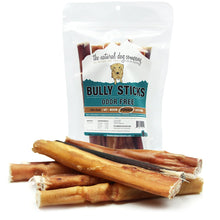 Load image into Gallery viewer, Tuesday's Natural Dog Company Bully Sticks Odor Free 6" - 8oz Bag