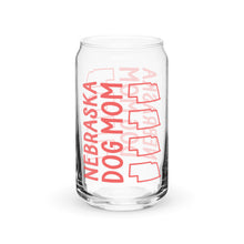 Load image into Gallery viewer, Nebraska Dog Mom can-shaped glassware