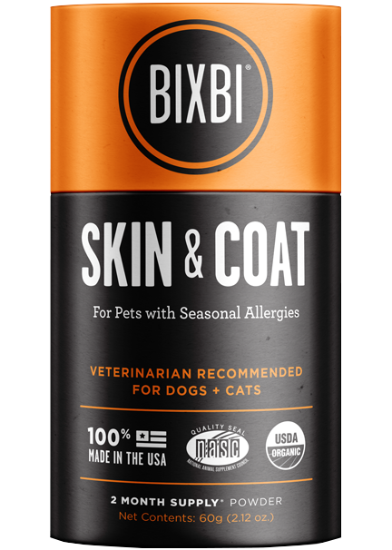 Bixbi Mushroom Supplements for Dogs & Cats - Skin & Coat 60g/2.12oz Jar