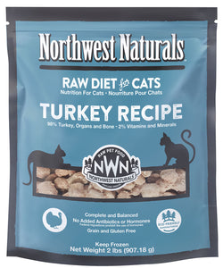 Northwest Naturals Frozen Raw Cat Food - Turkey Recipe - 2lb Bag
