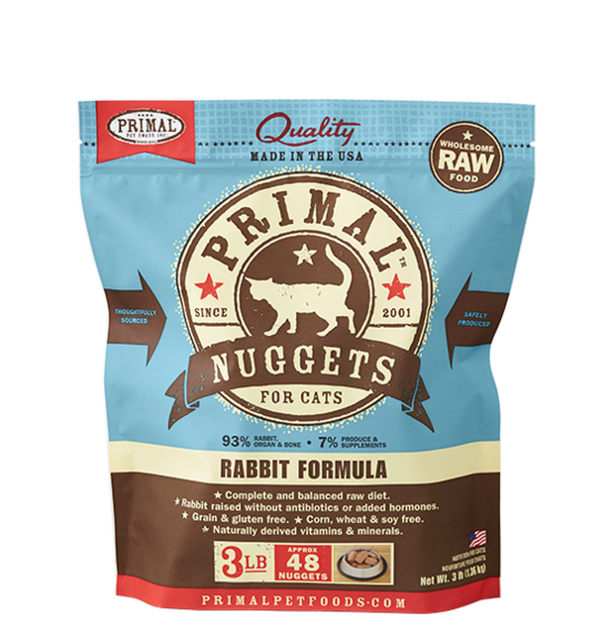 Primal Frozen Raw Cat Food Rabbit Formula
