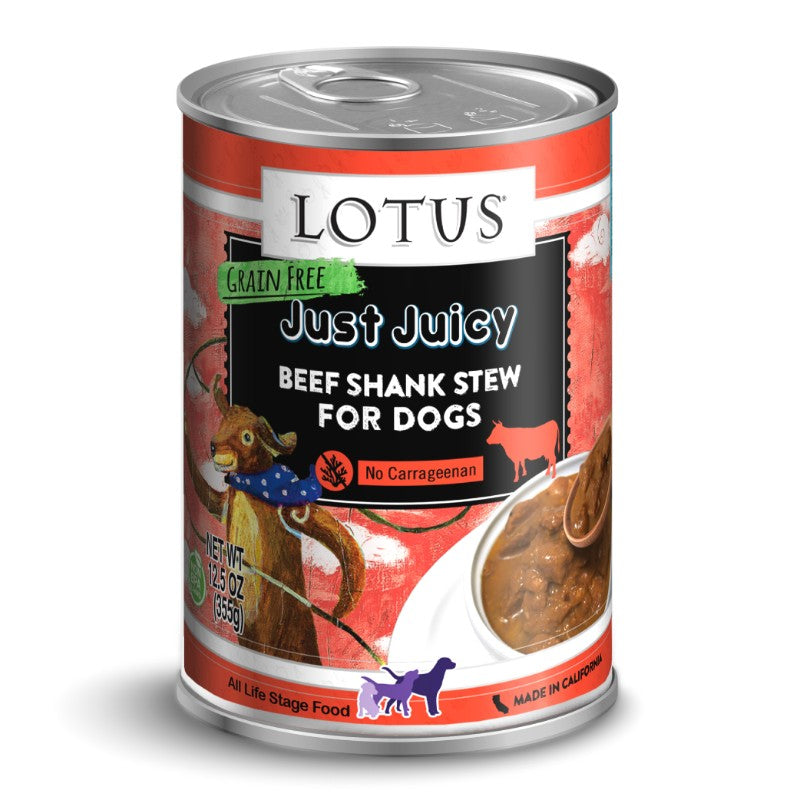 Lotus Wet Dog Food Just Juicy Stews - Beef Shank