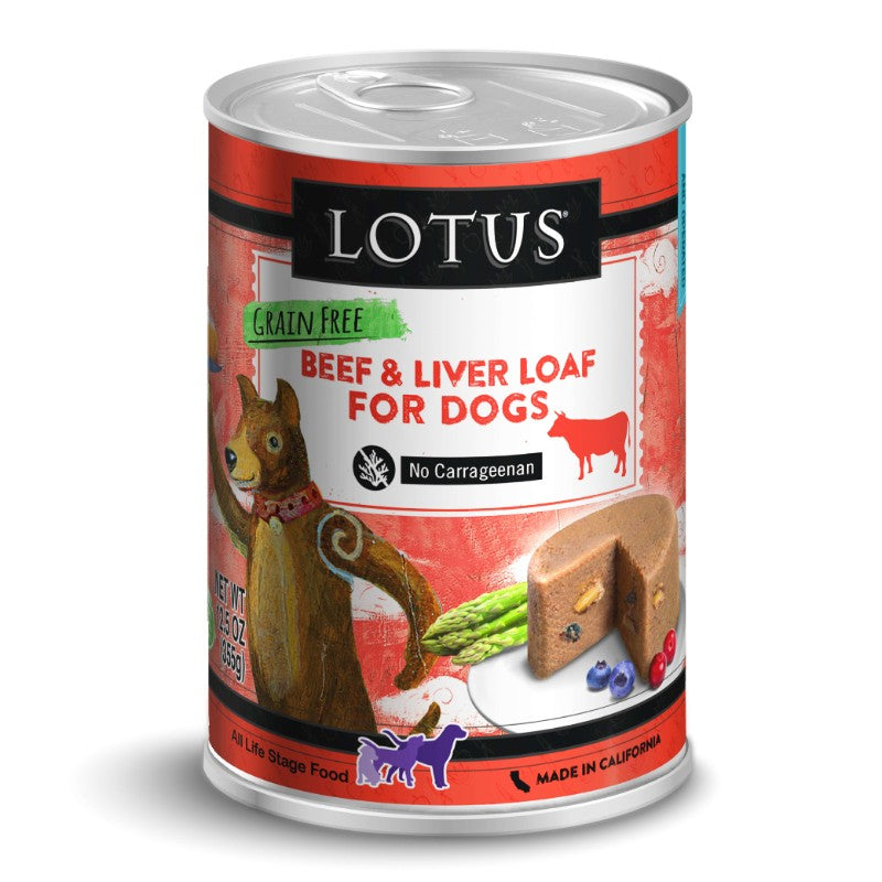 Lotus Wet Dog Food Loaf - Beef & Liver Recipe