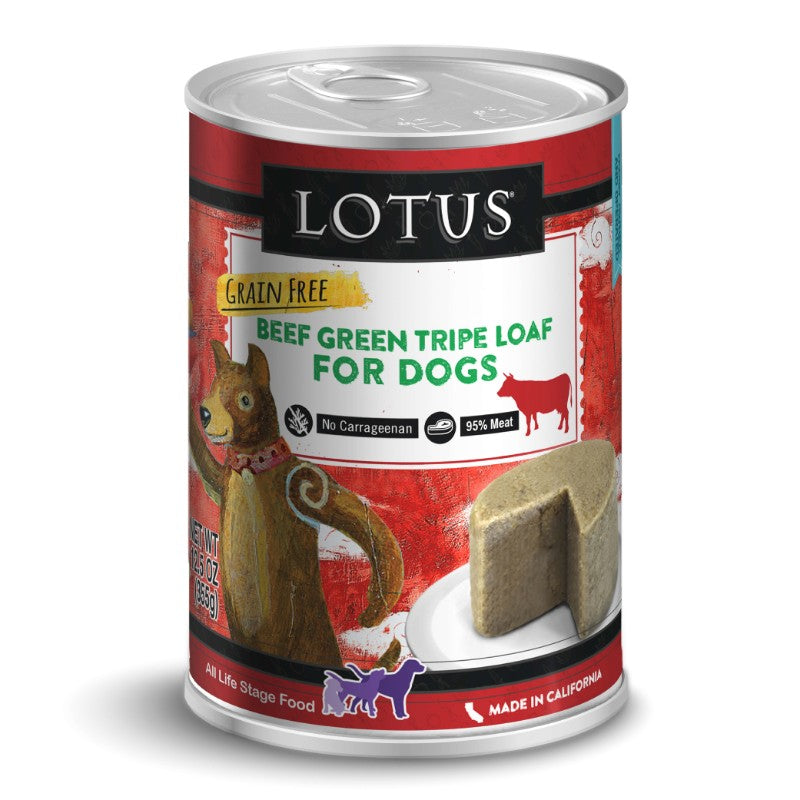 Lotus Wet Dog Food Loaf - Beef Green Tripe Recipe