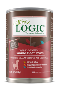 Nature's Logic Wet Dog Food Beef Feast 13.2oz Can Single