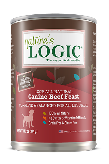 Nature's Logic Wet Dog Food Beef Feast 13.2oz Can Single