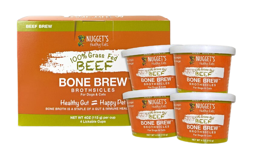 Nugget's Healthy Eats Dog/Cat Frozen Beef Bone Broth 4oz 4 PACK