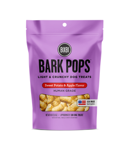 Bixbi Crunchy Dog Treats Bark Pops Sweet Potato & Apple Flavor 4oz Bag