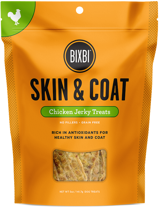 Bixbi Jerky Dog Treats Skin & Coat Chicken