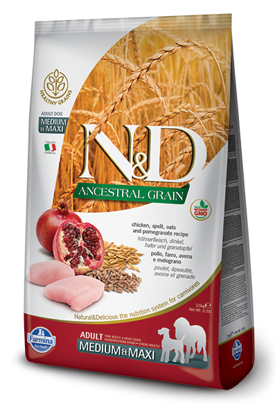 Farmina Ancestral Grain Dry Dog Food N&D Chicken & Pomegranate Medium/Maxi