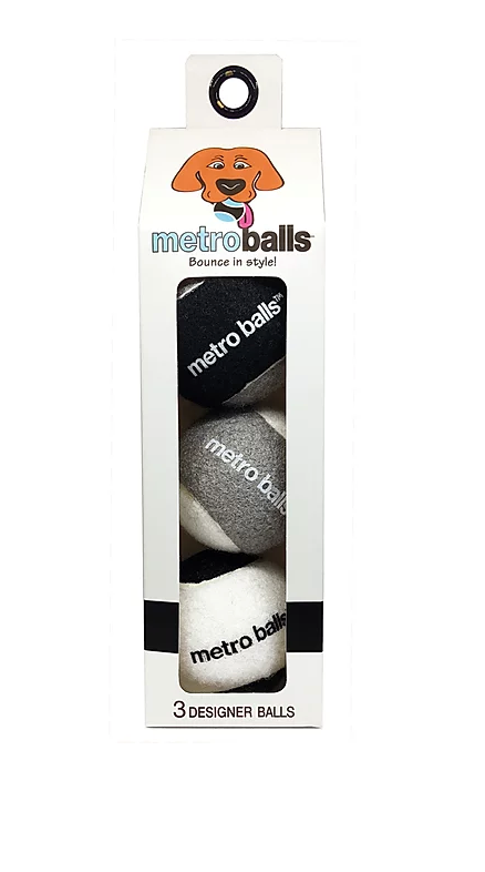 Metro Paws Mini Metro Balls - Black 3ct