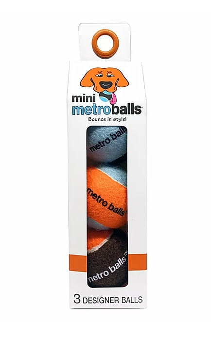 Metro Paws Mini Metro Balls - Orange 3ct