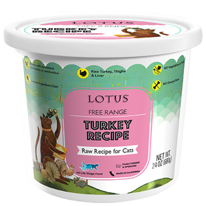 Lotus Frozen Raw Food for Cats - Turkey