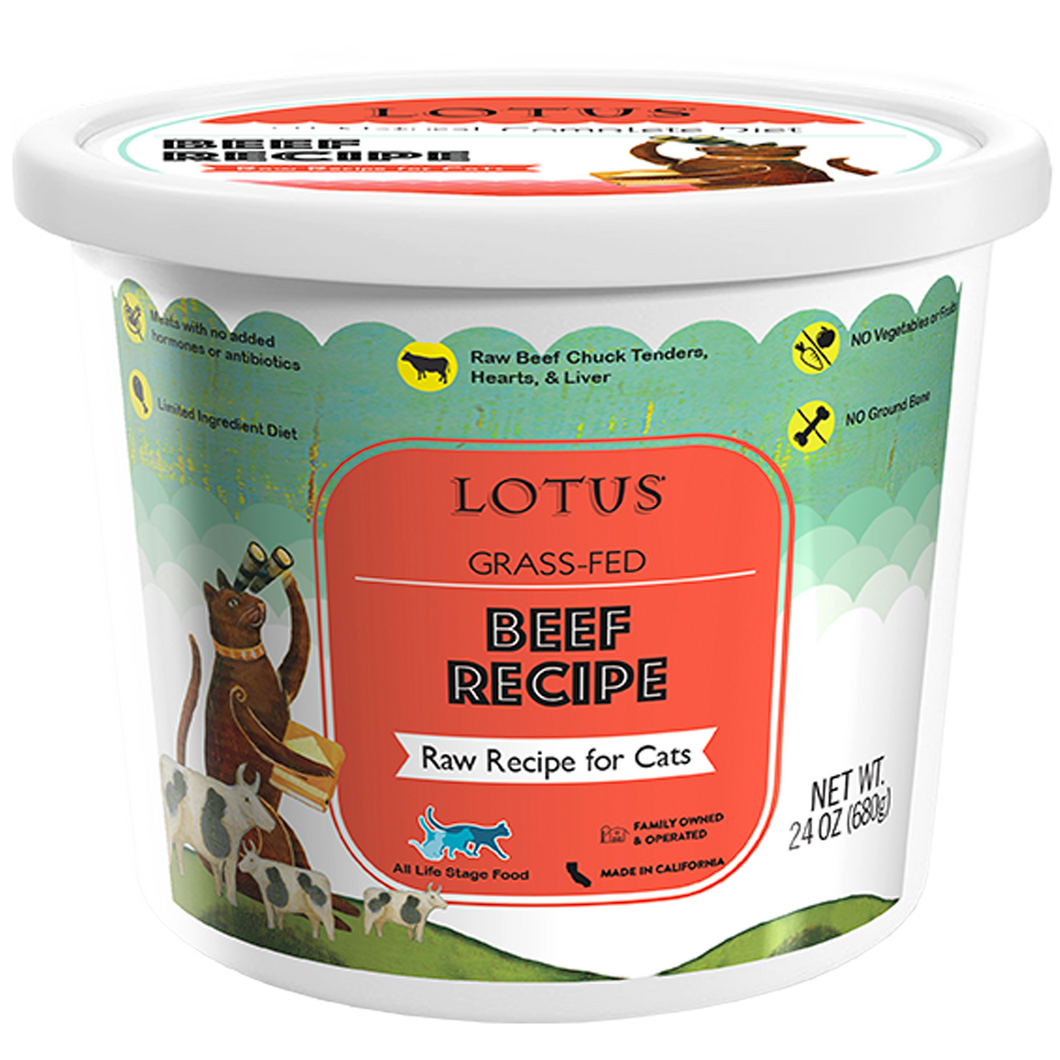 Lotus Frozen Raw Food for Cats - Beef