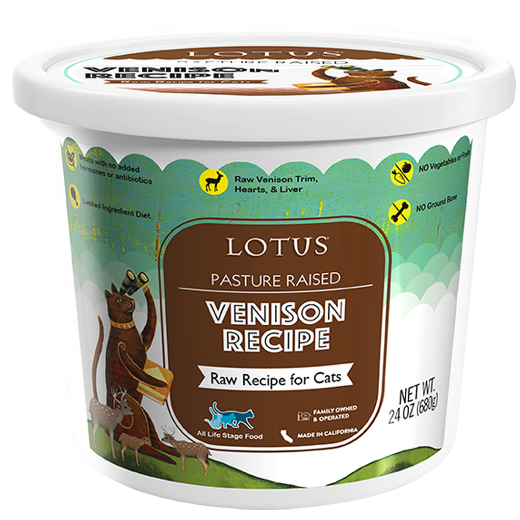 Lotus Frozen Raw Food for Cats - Venison
