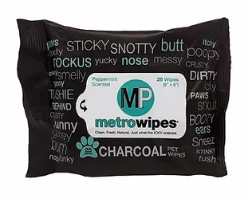Metro Paws Wipes Hypoallergenic Charcoal Peppermint 25ct