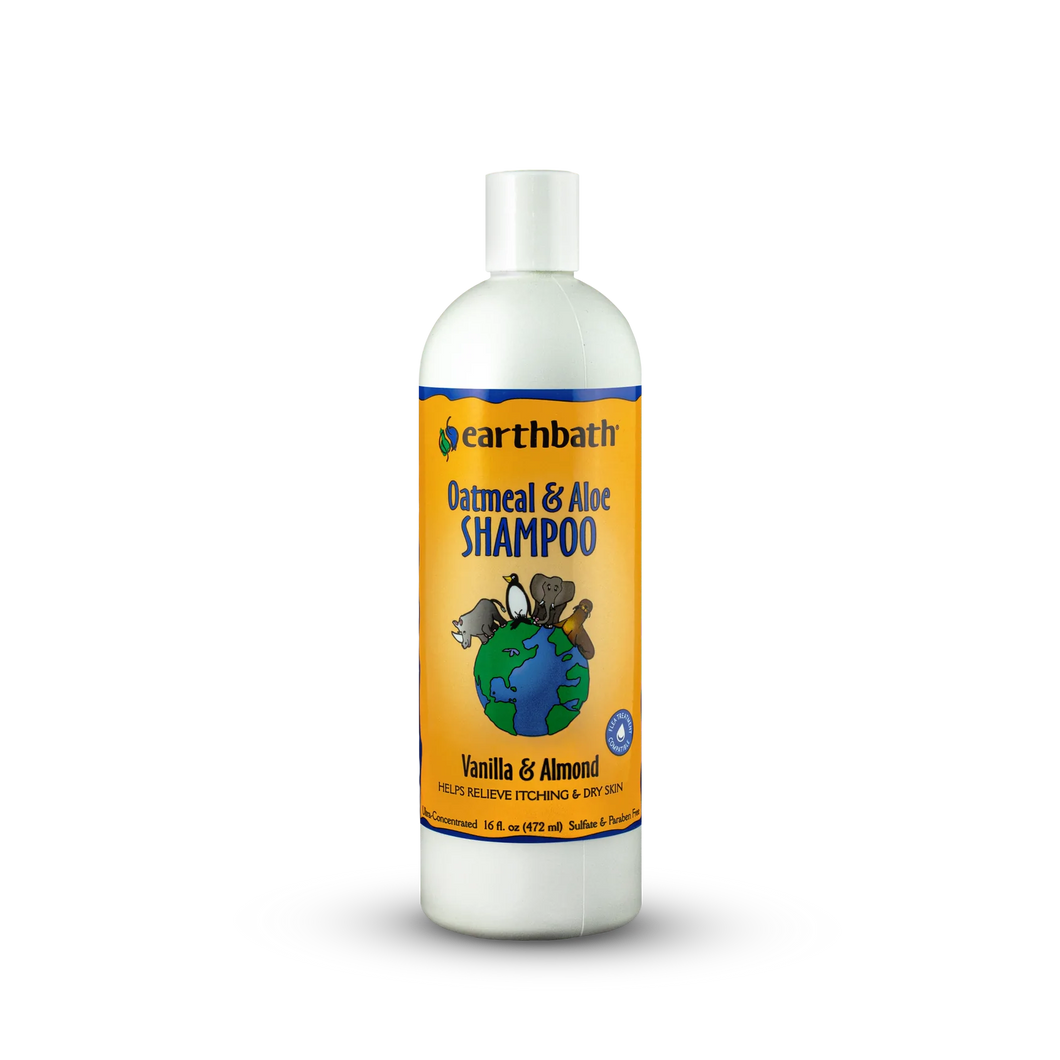 Earthbath Dog Shampoo - Oatmeal & Aloe Vanilla & Almond - 16oz Bottle