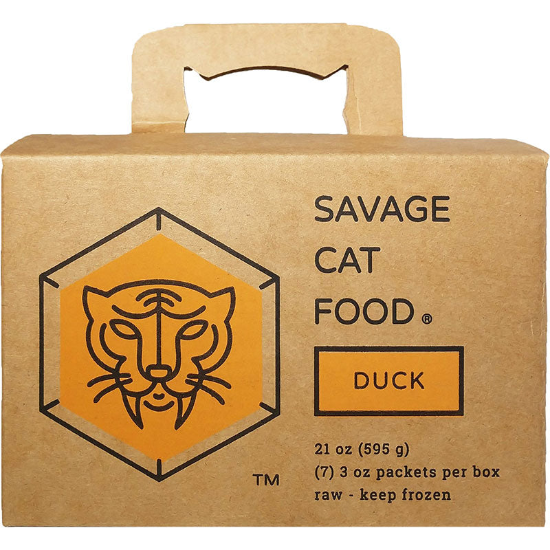 Savage Cat Food Frozen Raw - Duck 3oz 7ct